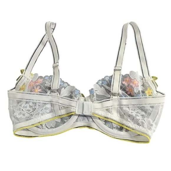 LOUNGE Fleur Balcony Bra, Underwire, Sheer, Embroidered, Floral, Size 32DDD, NWT - Picture 2 of 5
